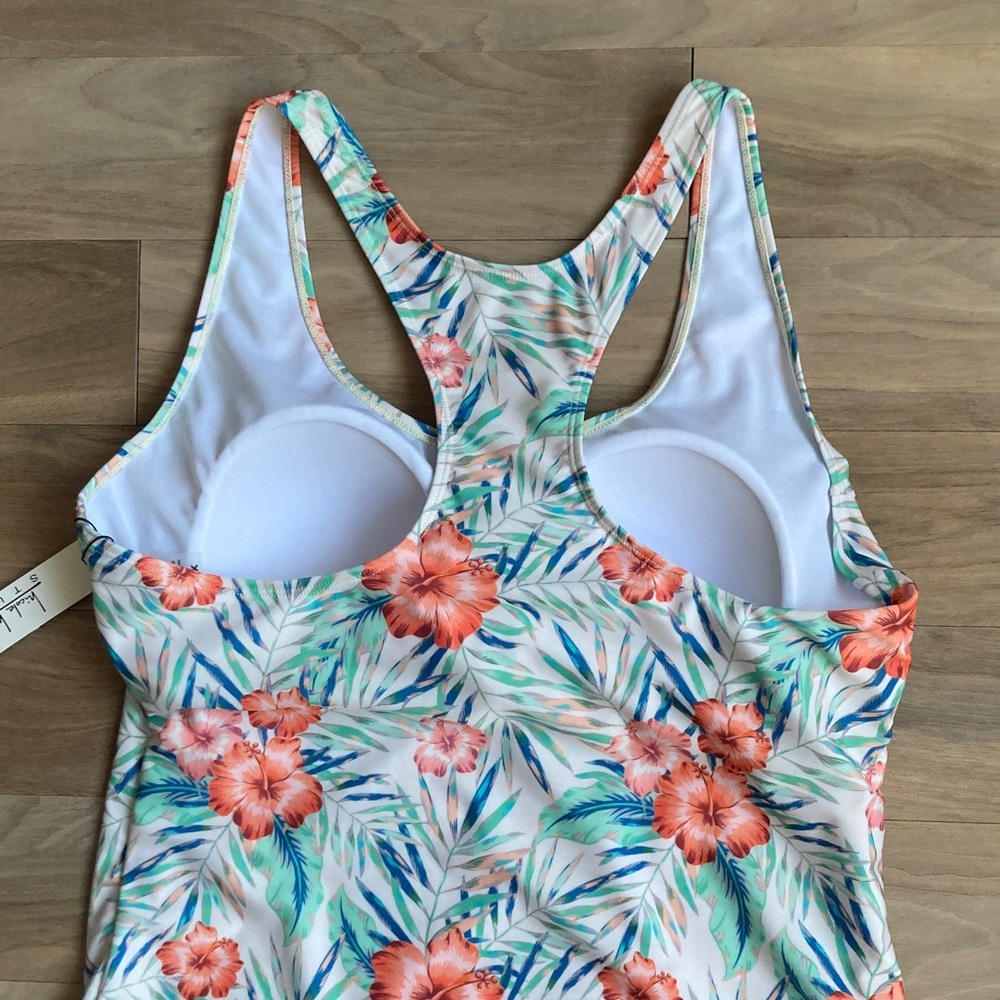 Nicole Miller One piece racerback Swimsuit Bellini blossom floral printed 2X - Picture 13 of 14